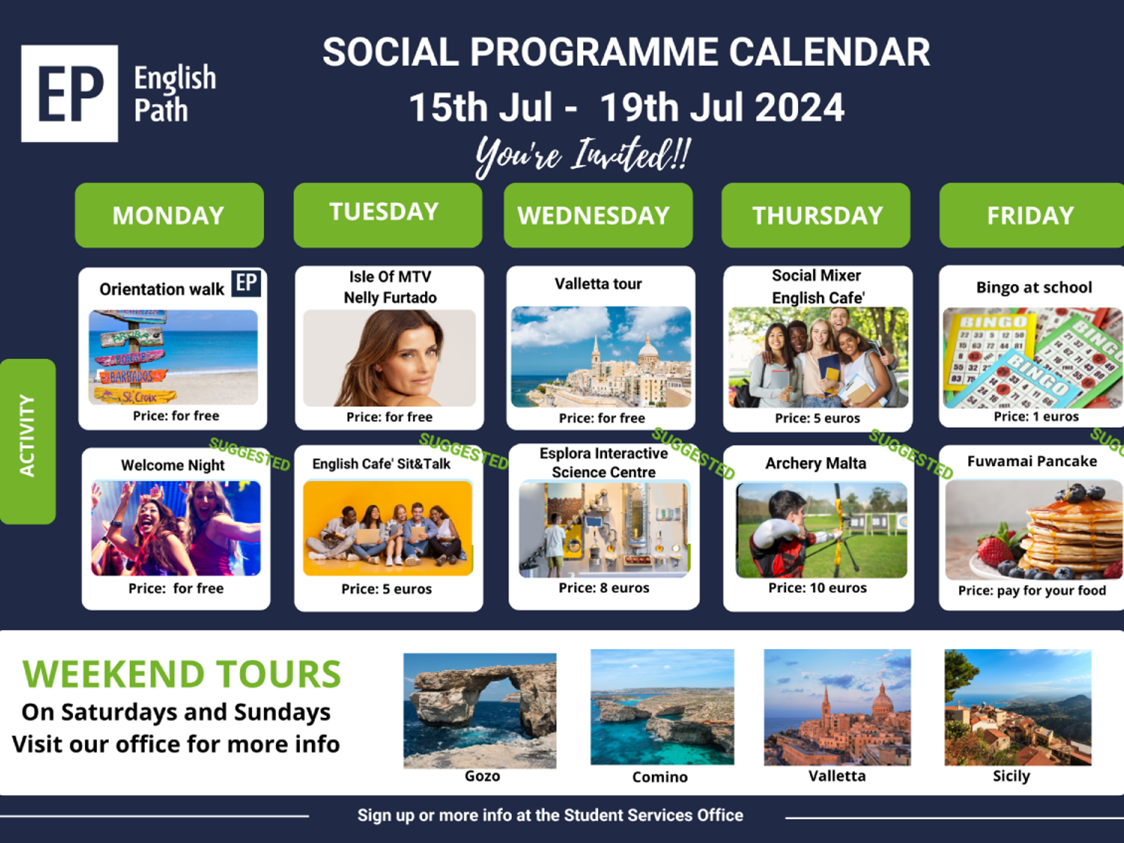 Social Programmes and Activities | English Path